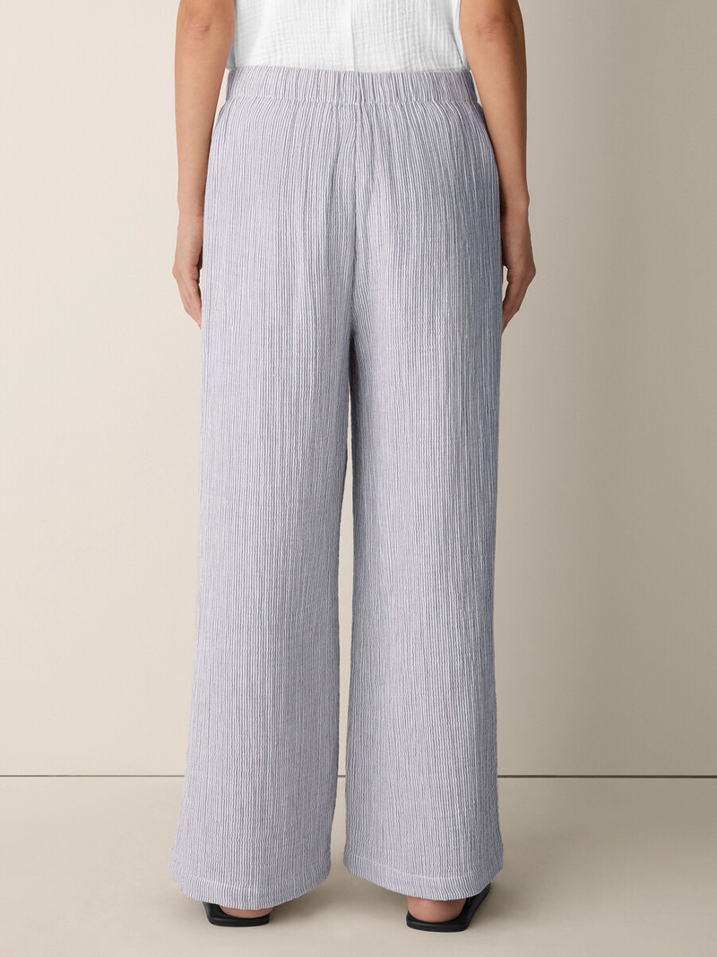 Striped Organic Cotton Gauze Wide-Leg Pant 4
