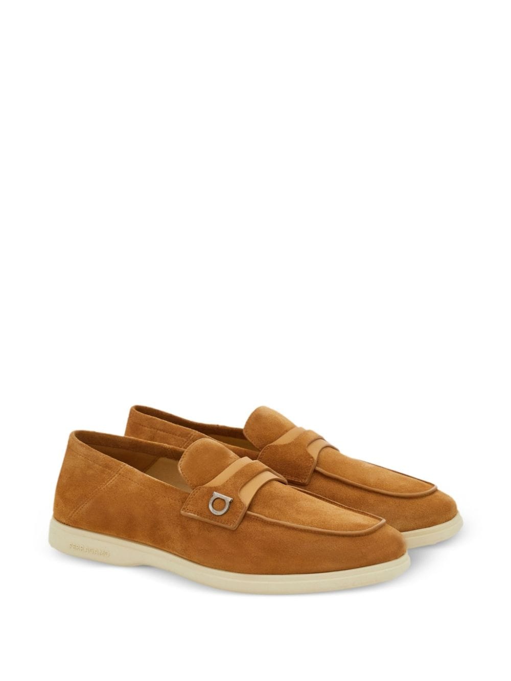 Gancini-buckle leather loafers - 2