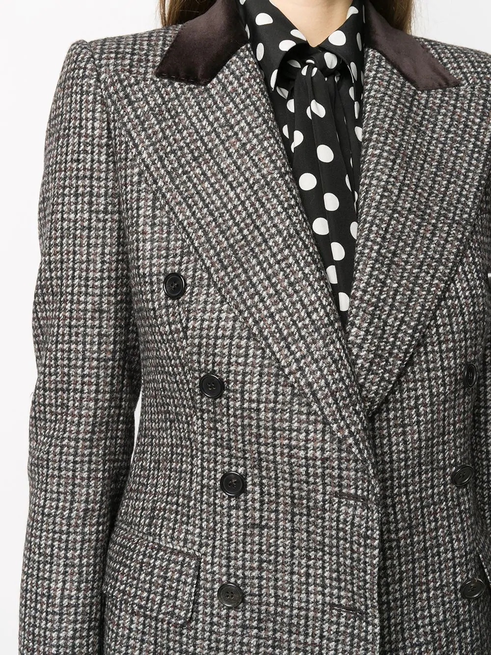 checked double-breasted blazer - 5