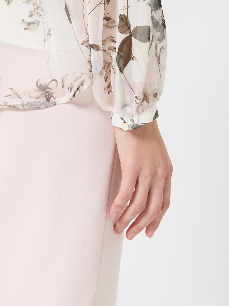 ETERE Blouse in printed chiffon - WHITE 6