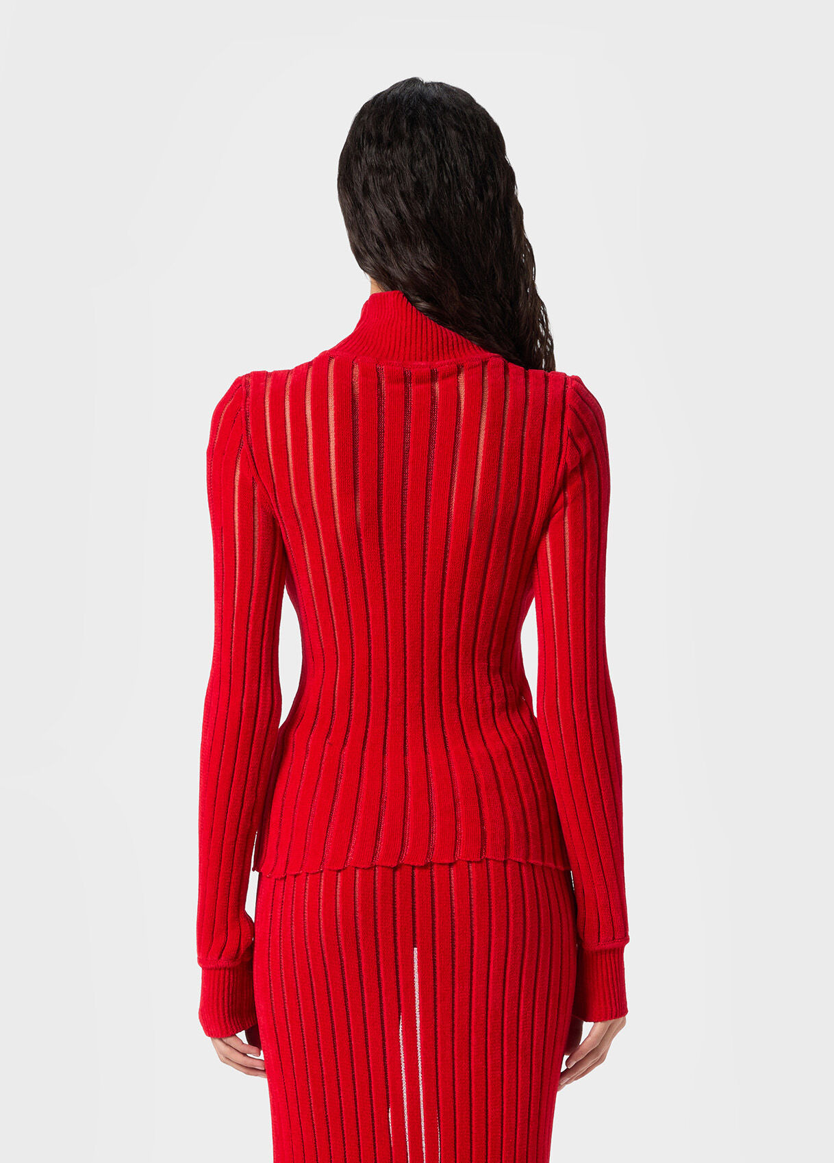 RIBBED SEE-THROUGH KNIT TURTLENECK - 3
