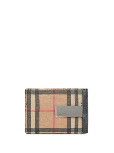 Burberry Vintage Check and Leather Money Clip Card Case outlook