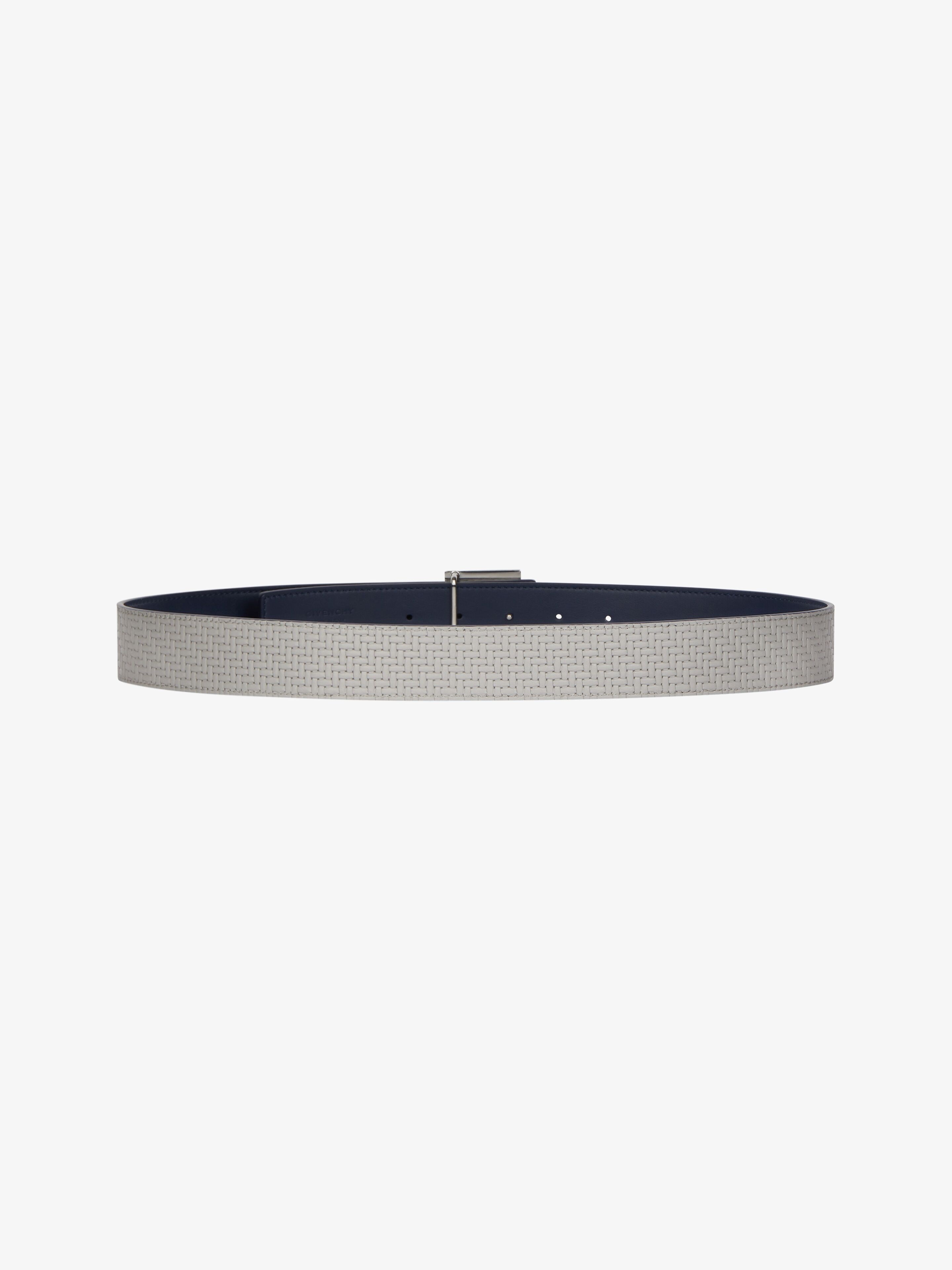 4G REVERSIBLE BELT IN BRAIDED-EFFECT LEATHER - 4