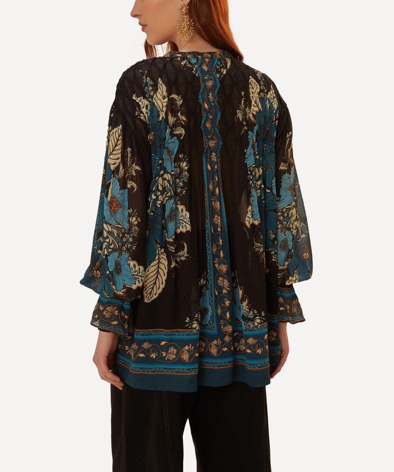 FARM RIO Blossom Tapestry Smocked Blouse outlook