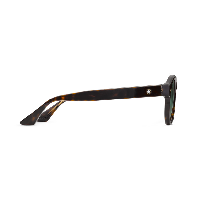 Montblanc Round Sunglasses with Havana-Colored Acetate Frame outlook