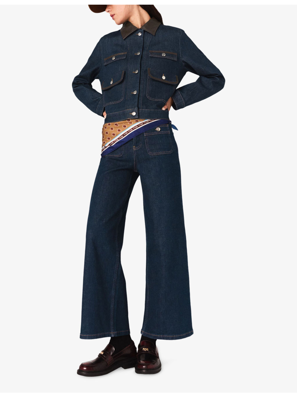 Patch-Pocket Straight-Leg Stretch-Denim Jeans - 2