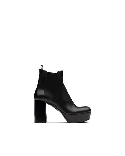 Prada Leather platform booties outlook