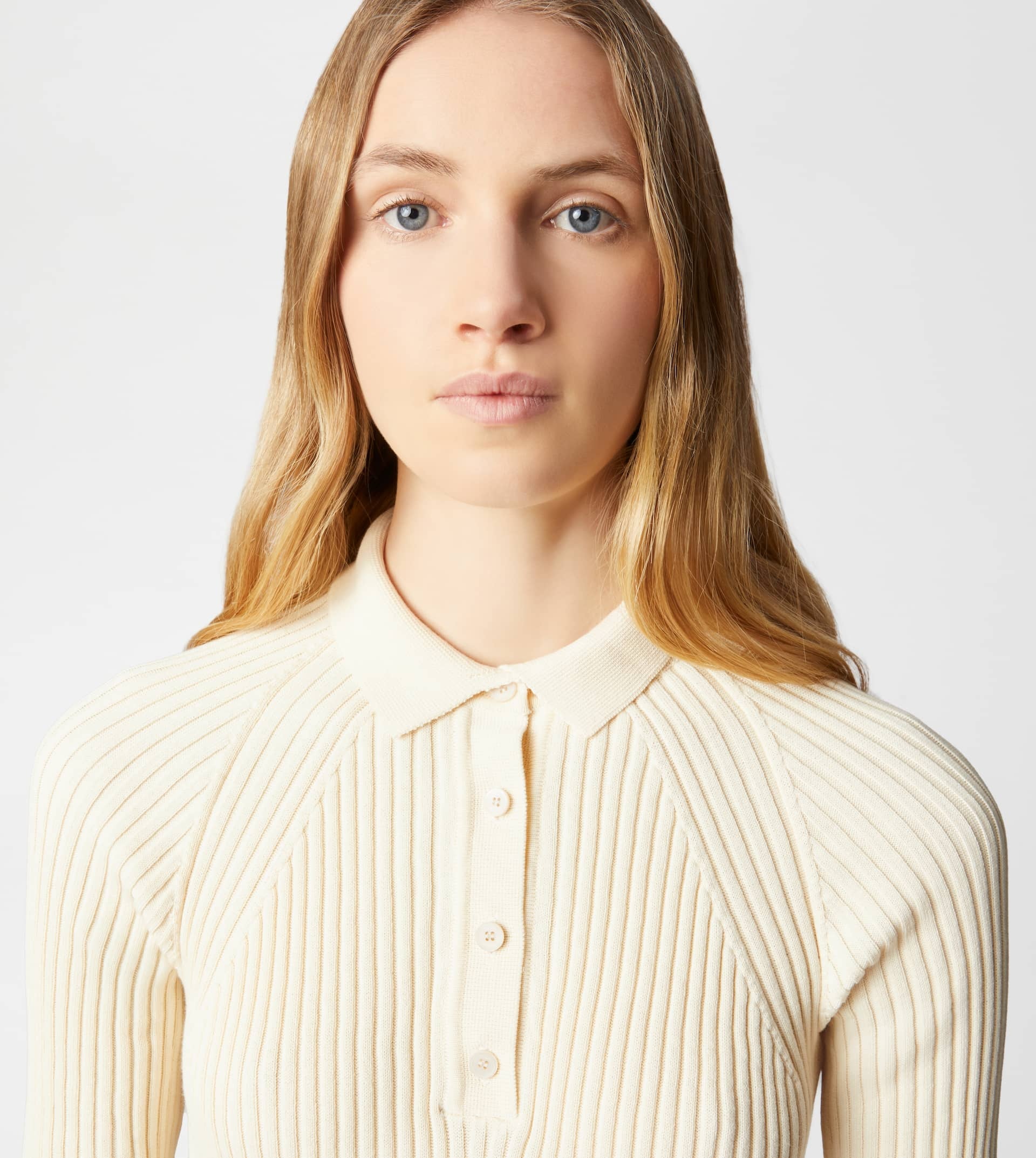 POLO SHIRT IN KNIT - WHITE - 5