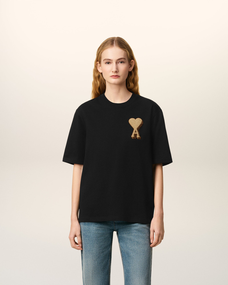 AMI Paris BLACK COTTON AMI DE COEUR T-SHIRT outlook