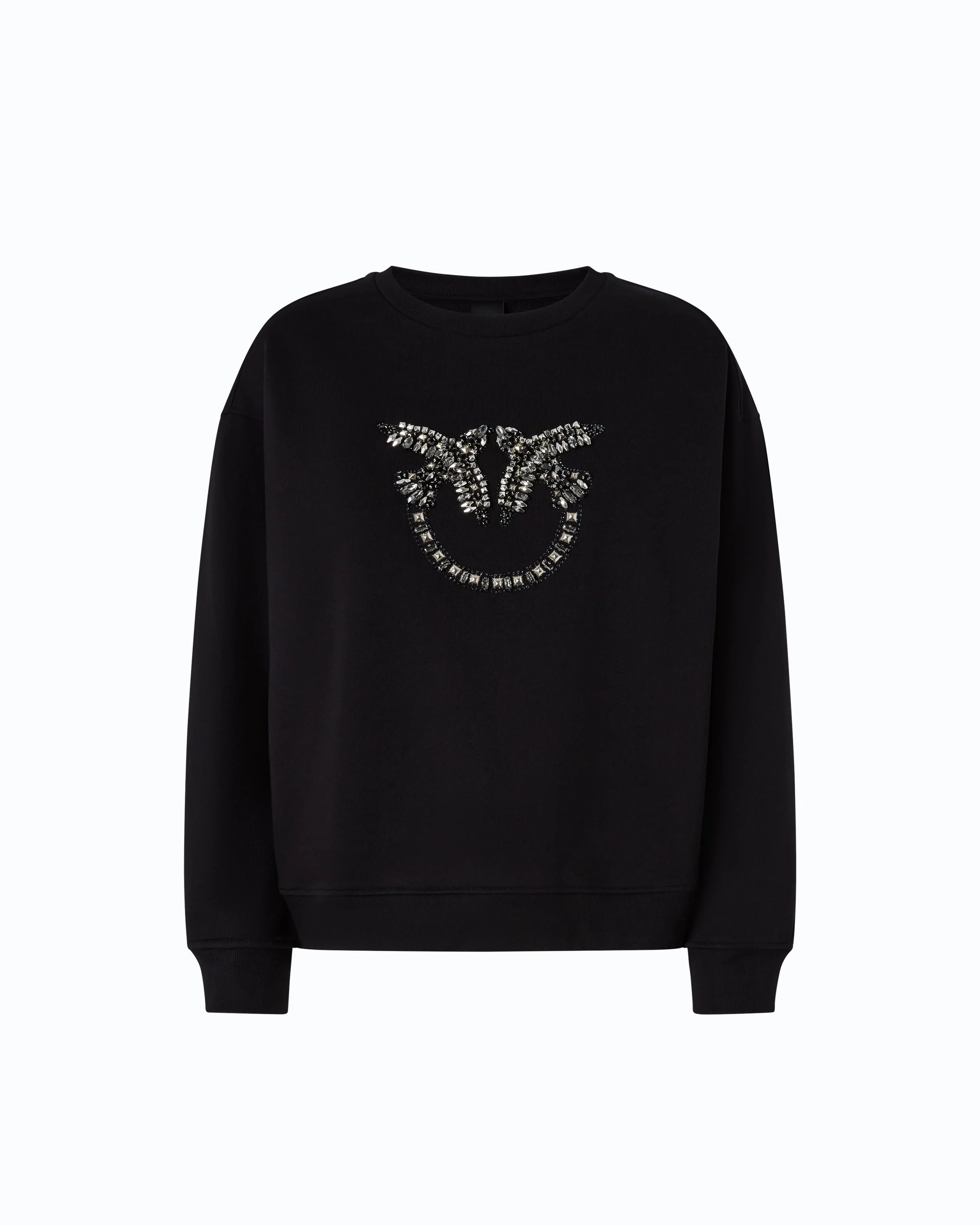 SWEATSHIRT WITH BEJEWELLED LOVE BIRDS LOGO - 1