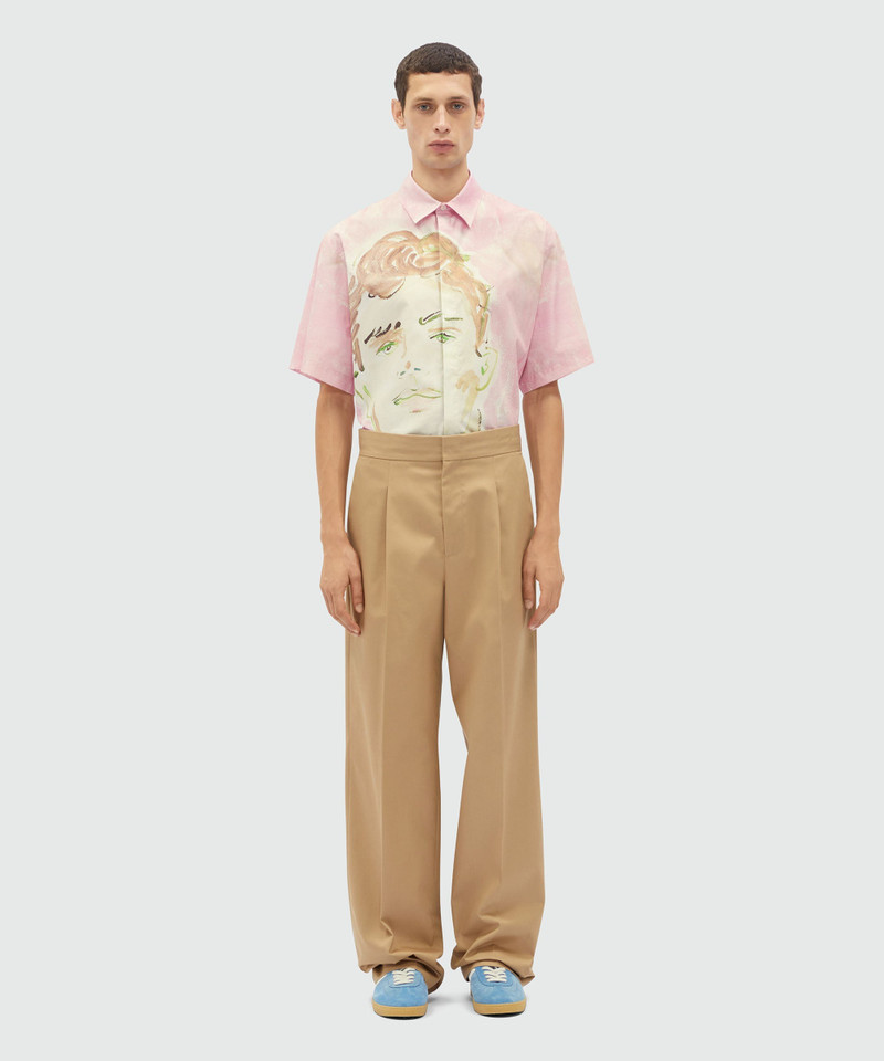 MSGM Hazelnut technical gabardine trousers outlook