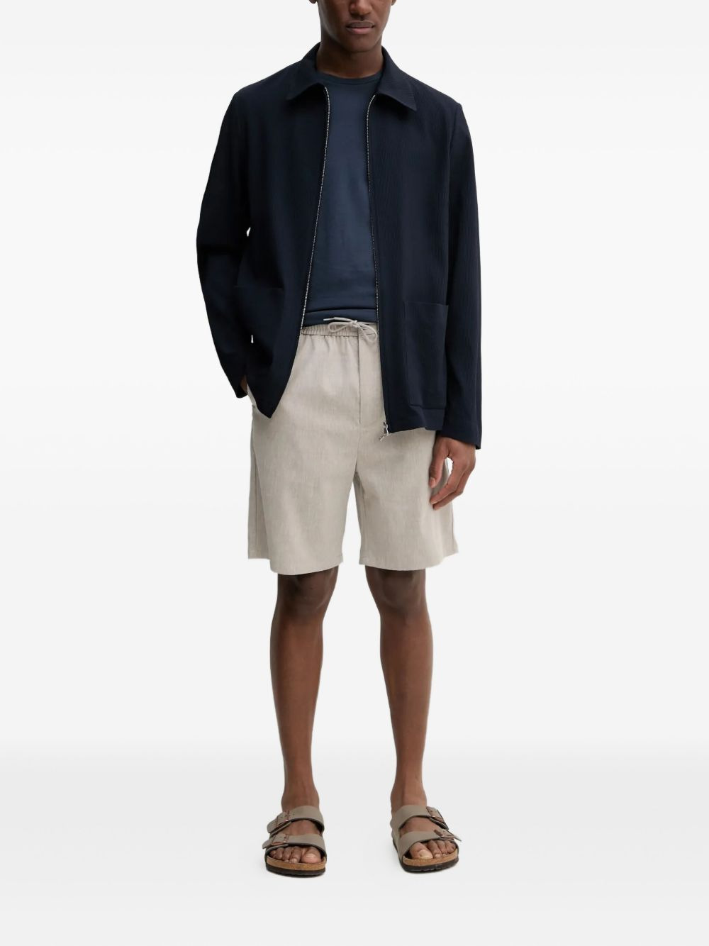 ribbed long-sleeved jacket - 2