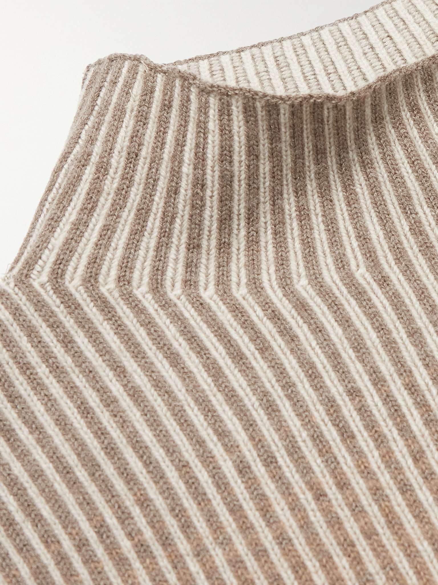 Ribbed Virgin Wool Mock-Neck Sweater - 5