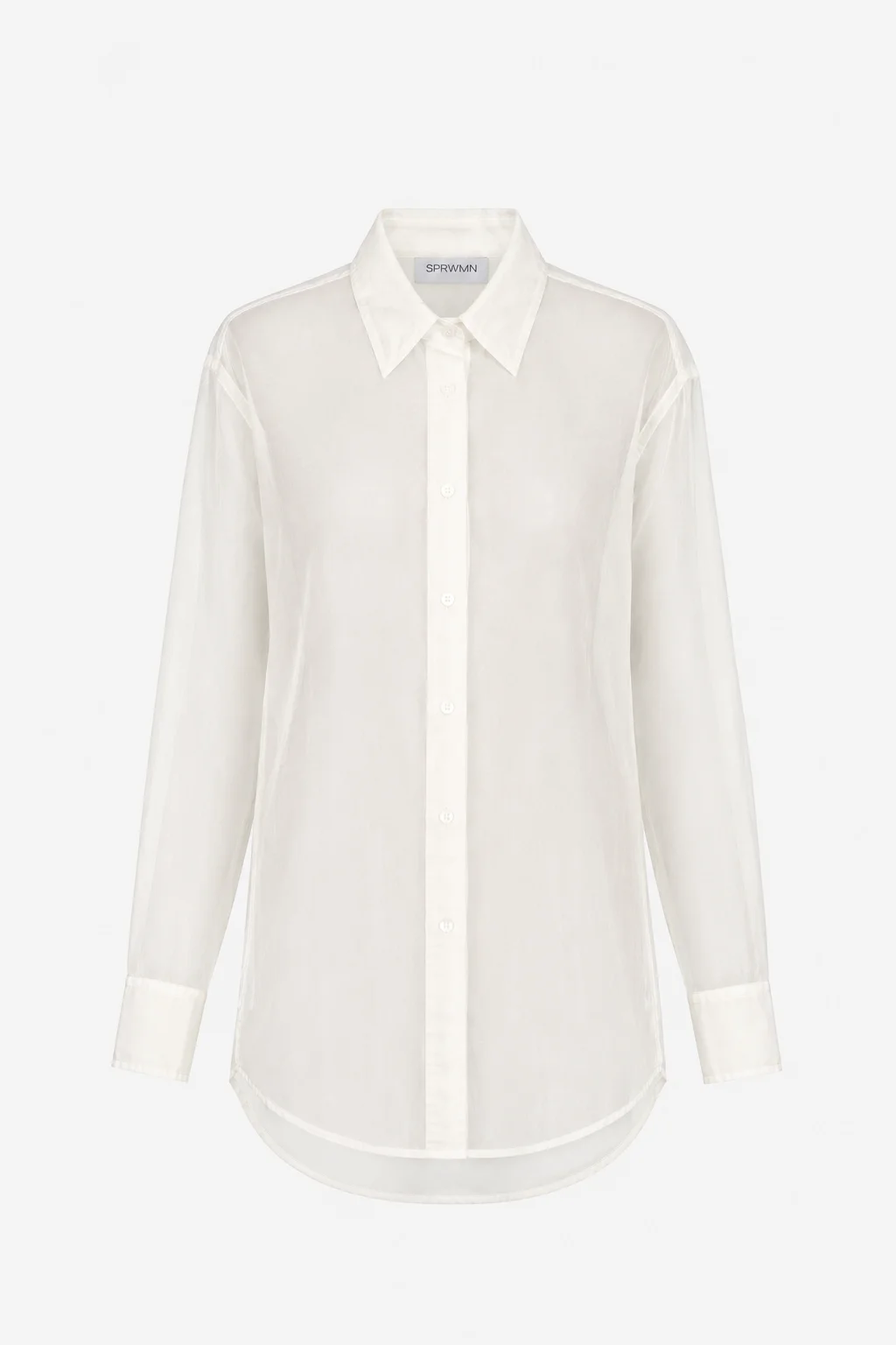 WHITE SILK ORGANZA OVERSIZED SHIRT - 1