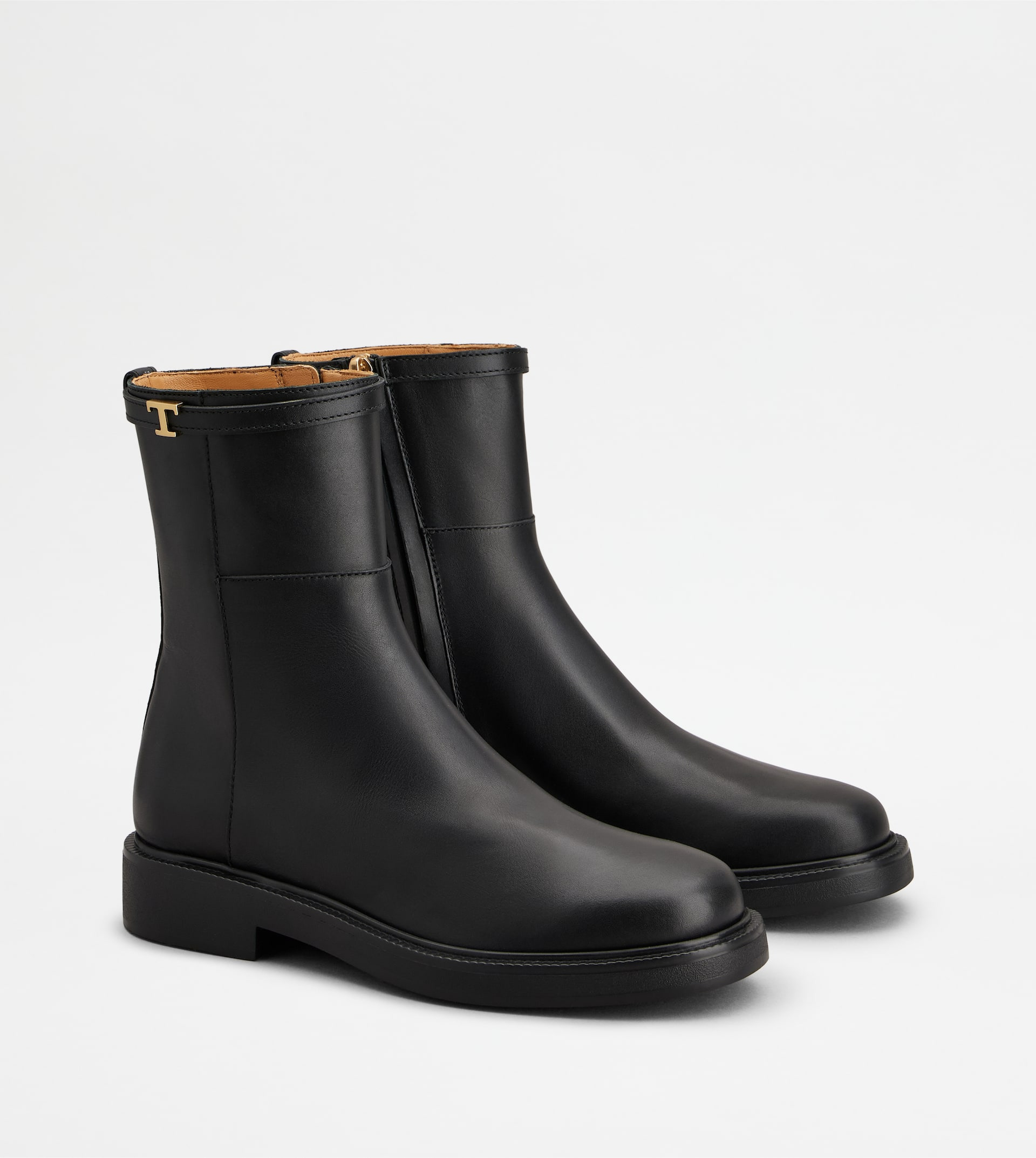 ANKLE BOOTS IN LEATHER - BLACK - 2