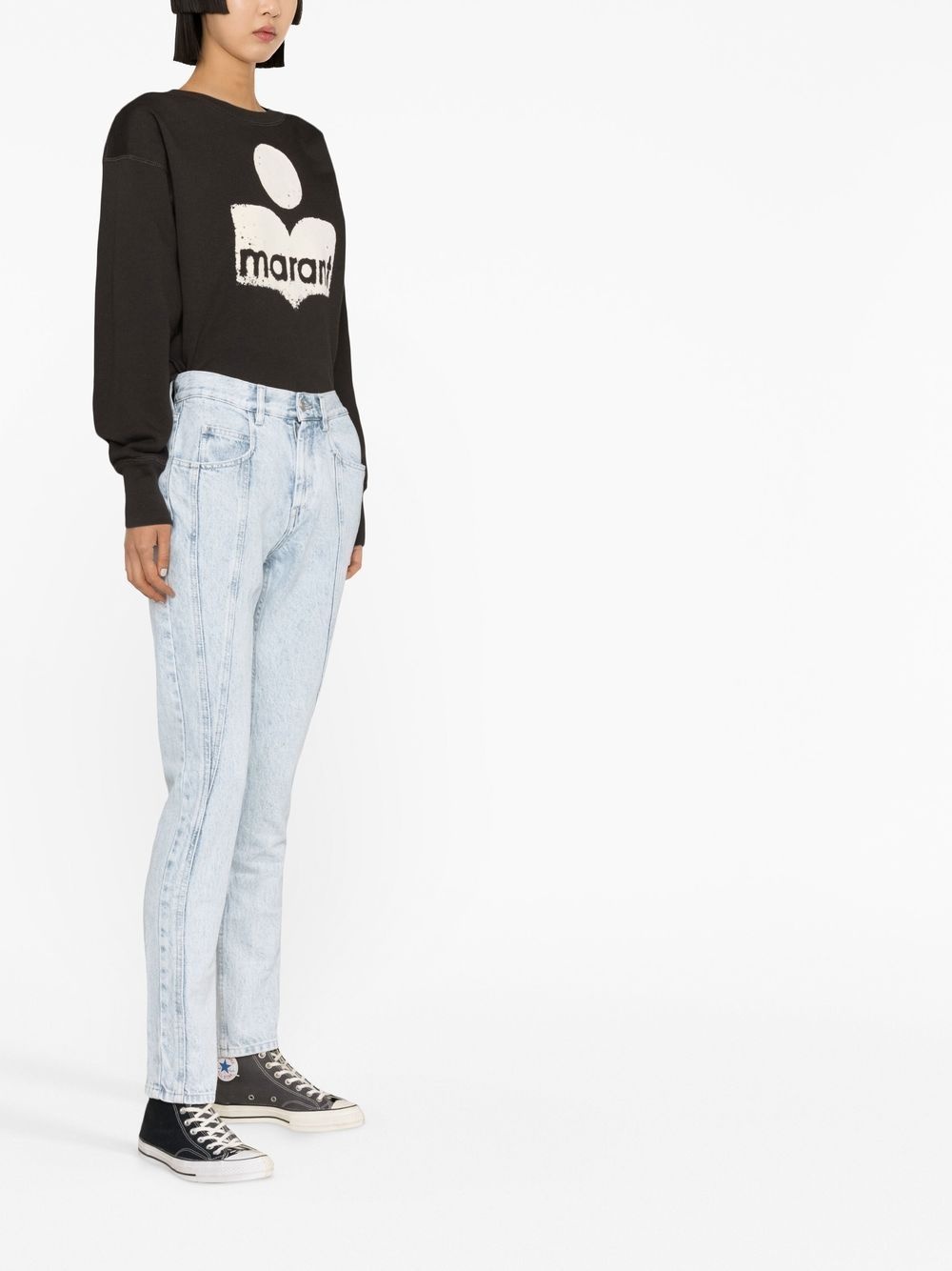 mid-rise straight-leg jeans - 4