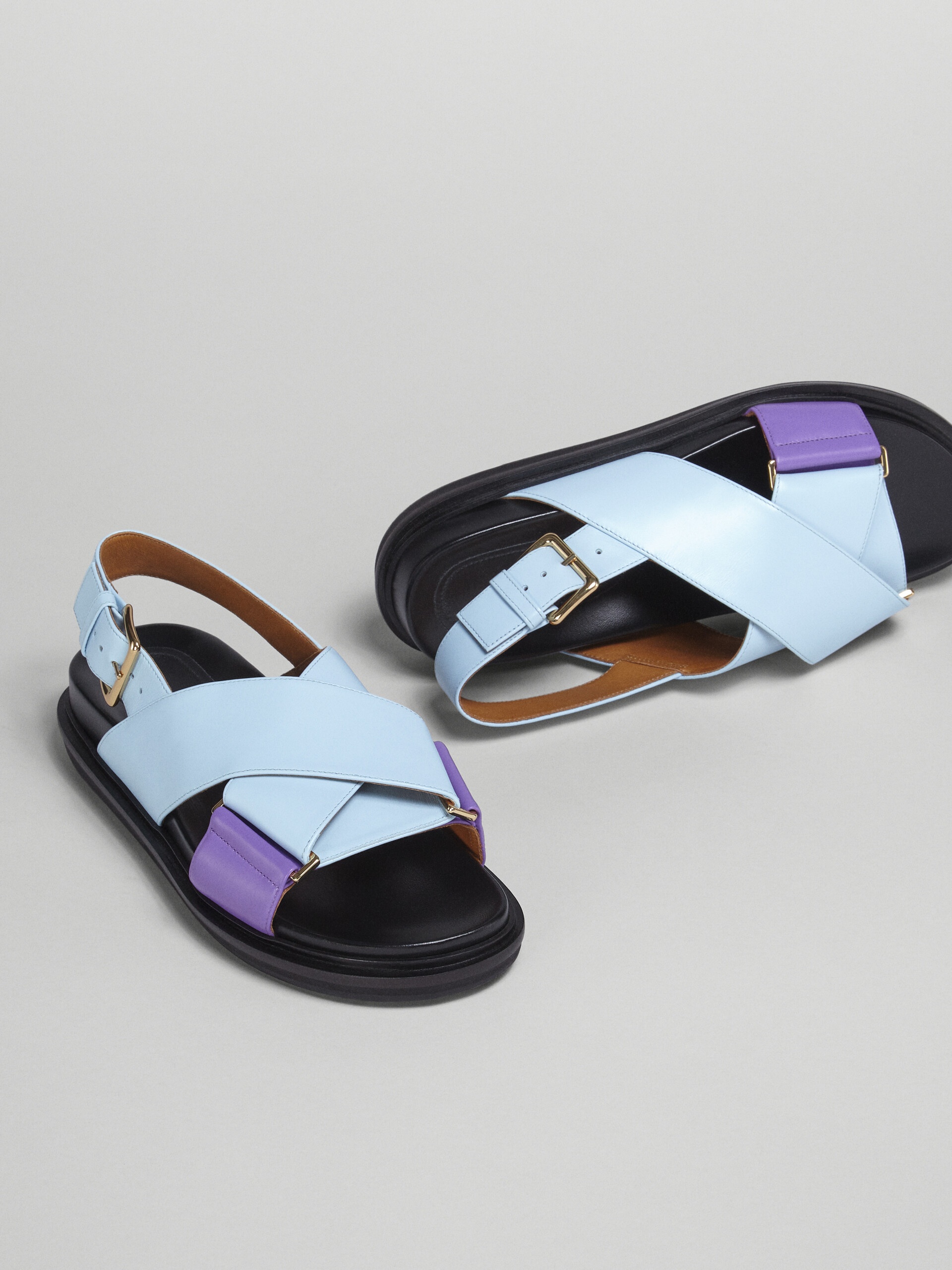 SKY BLUE AND PURPLE LEATHER FUSSBETT - 5