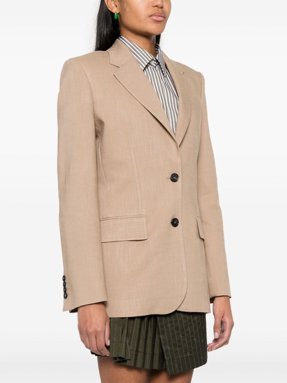 notched-lapels single-breasted blazer - 3