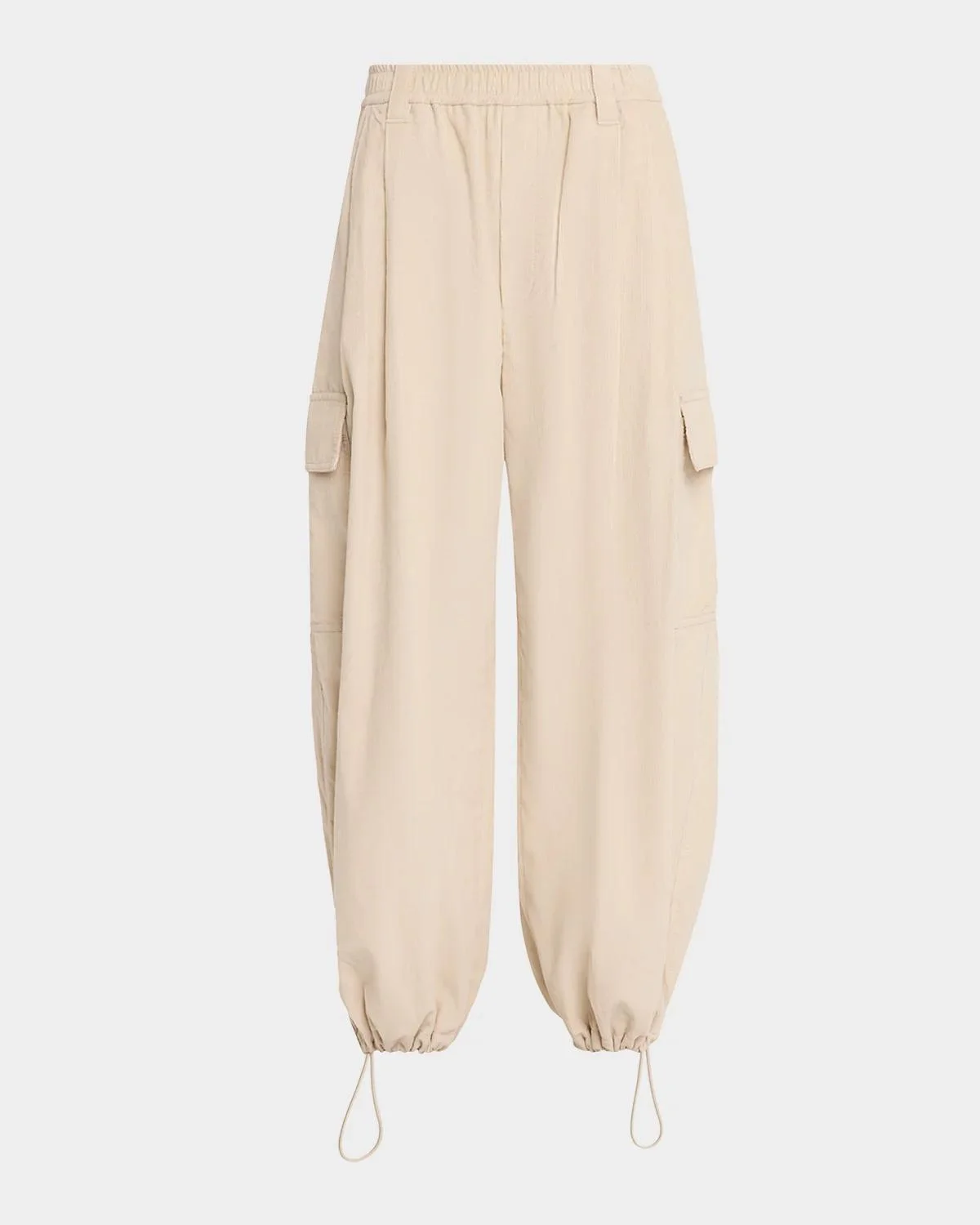Cotton-Cashmere Corduroy Baggy Wide-Leg Cargo Pants - 1