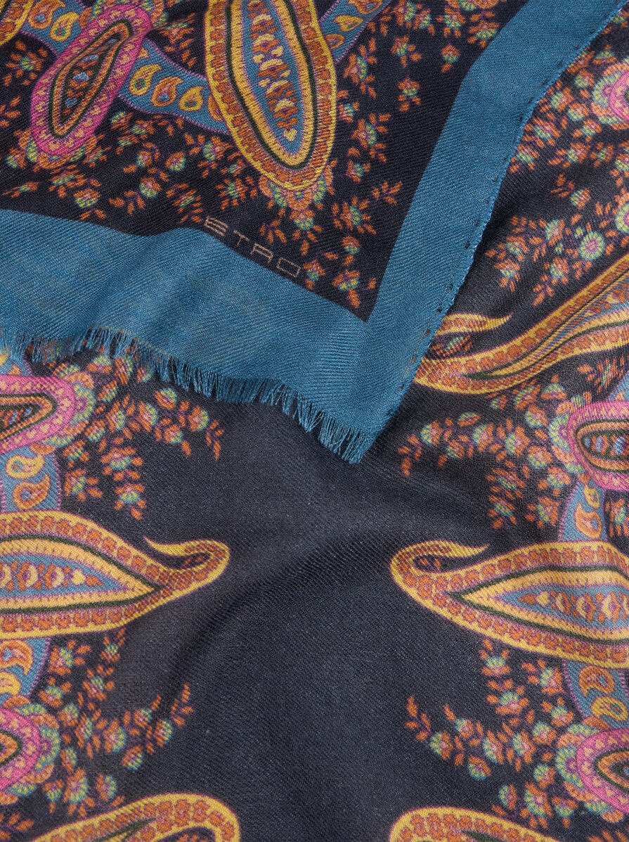WOOL, CASHMERE AND SILK SCARF WITH PRINT - 3