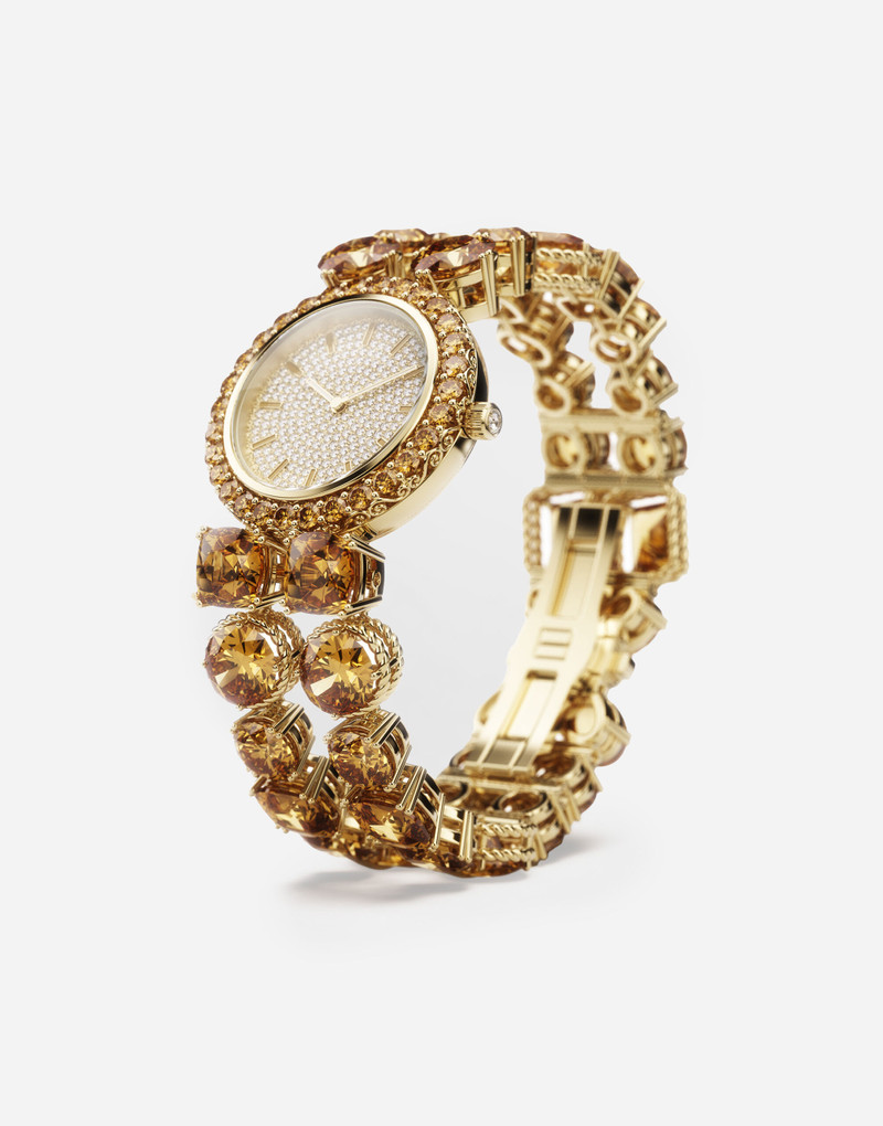 Rainbow Monochrome Watch 18-carat yellow gold and citrines 1
