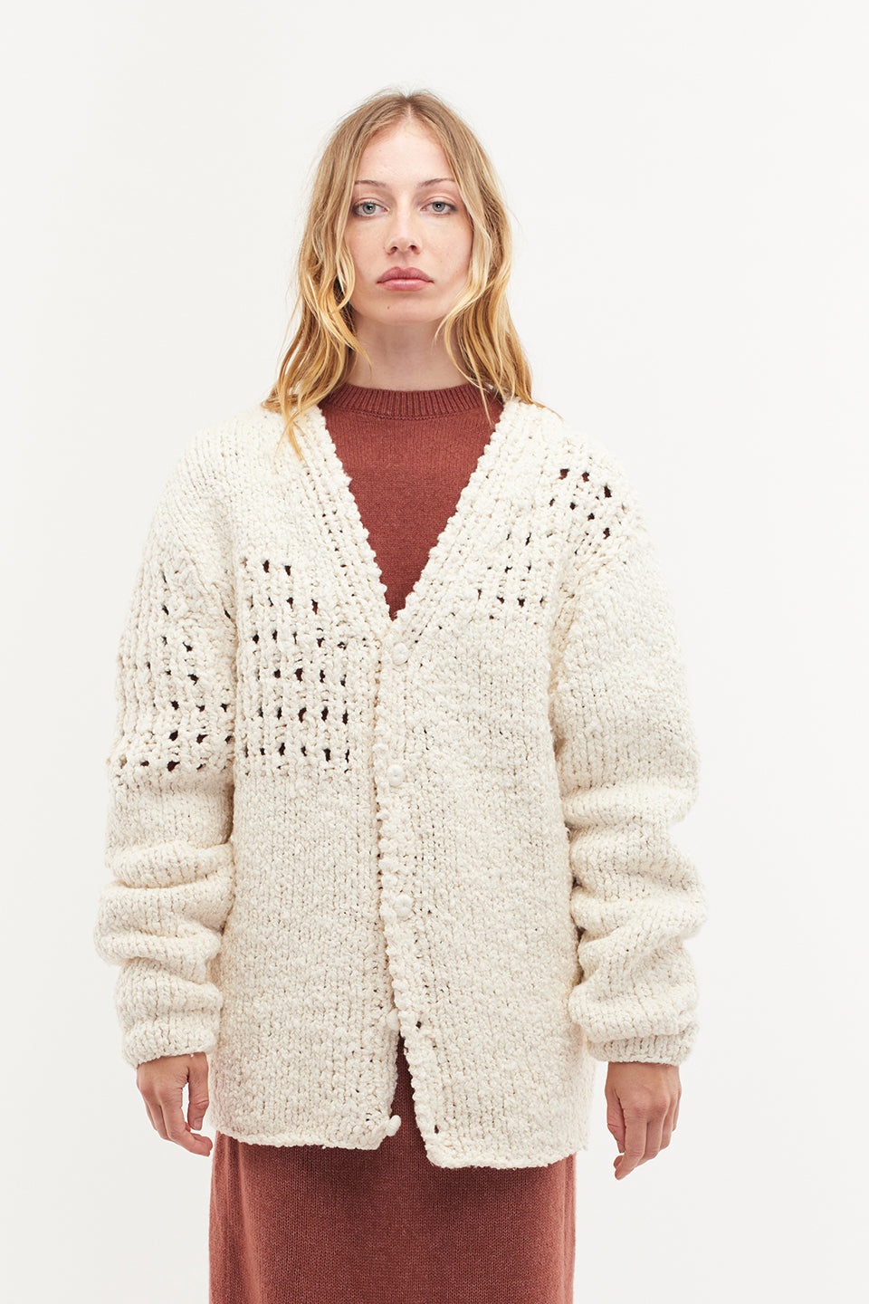 KNOTTED COTTON CARDIGAN - 3