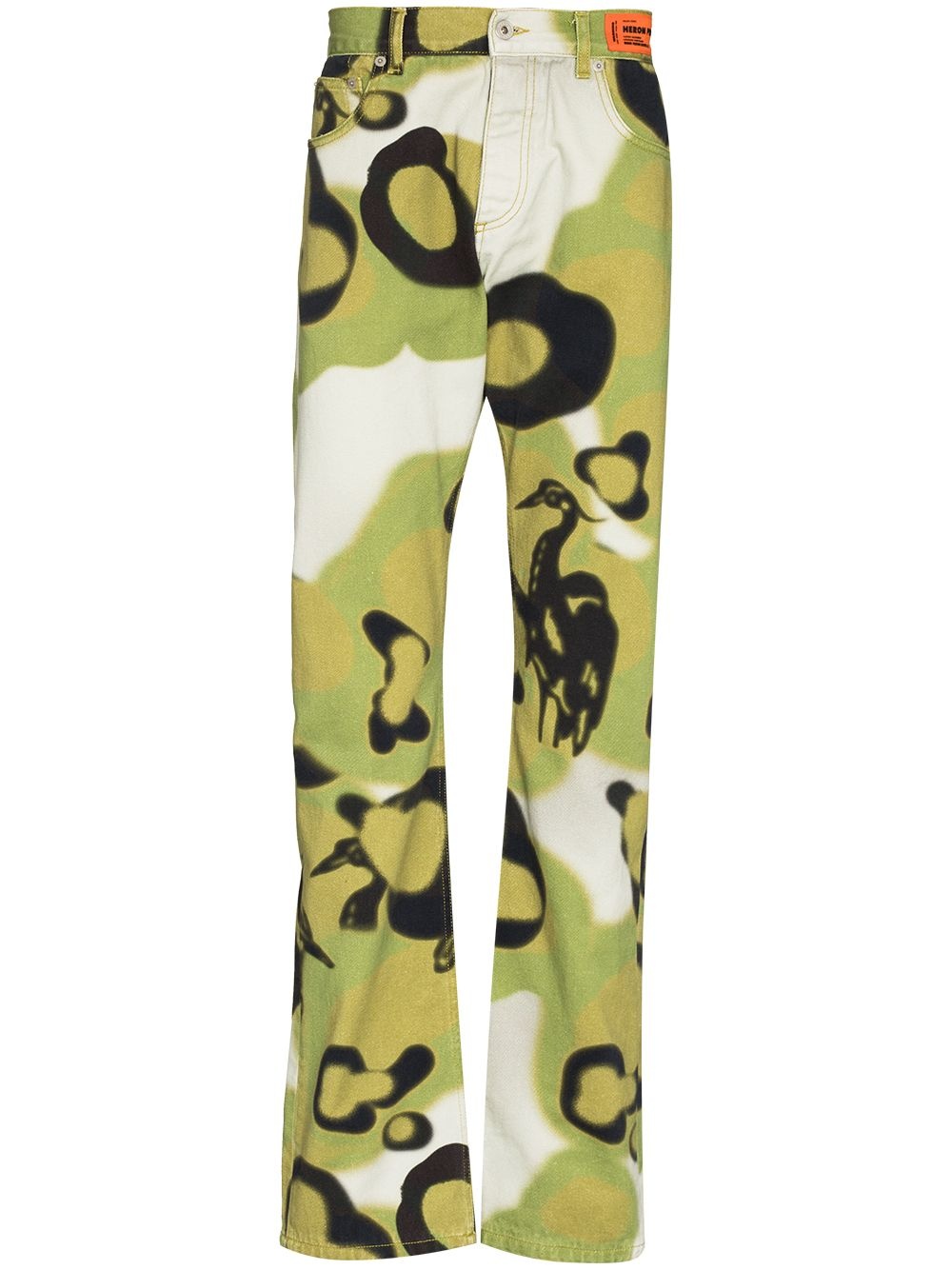 camouflage print loose jeans - 1