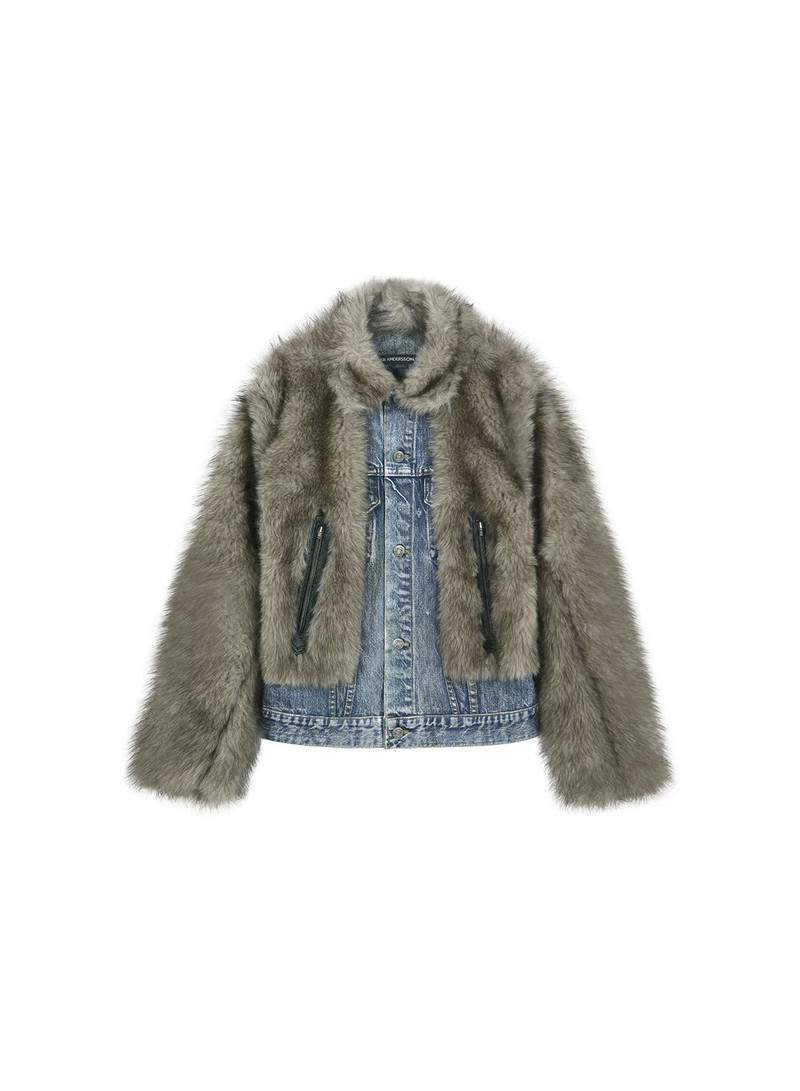 Fur On Denim Jacket 1