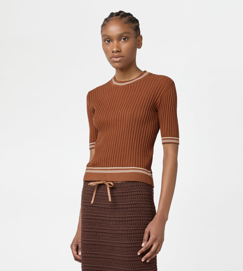 Tod's T-SHIRT IN COTTON KNIT - ORANGE outlook