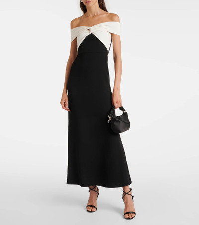 ROLAND MOURET Off-shoulder cady maxi dress outlook