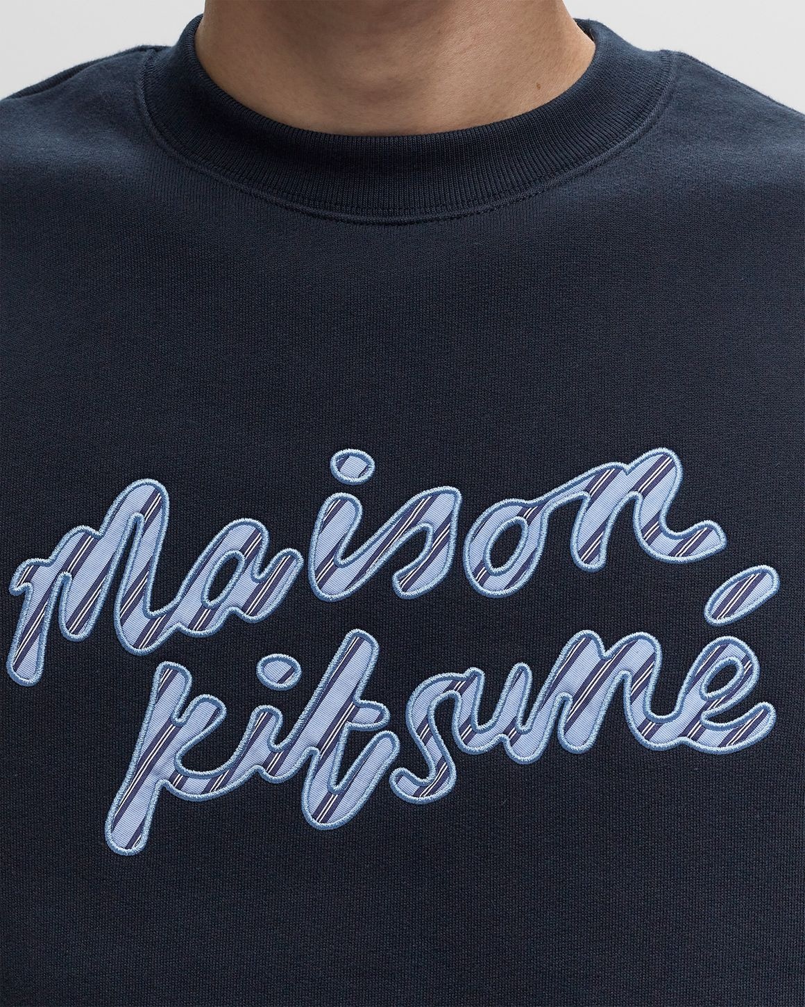 【Maison Kitsune】HANDWRITING STRIPED COMFO◆NM00310KM0307 Maison Kitsuné MAISON KITSUNE HANDWRITING STRIPED COMFORT