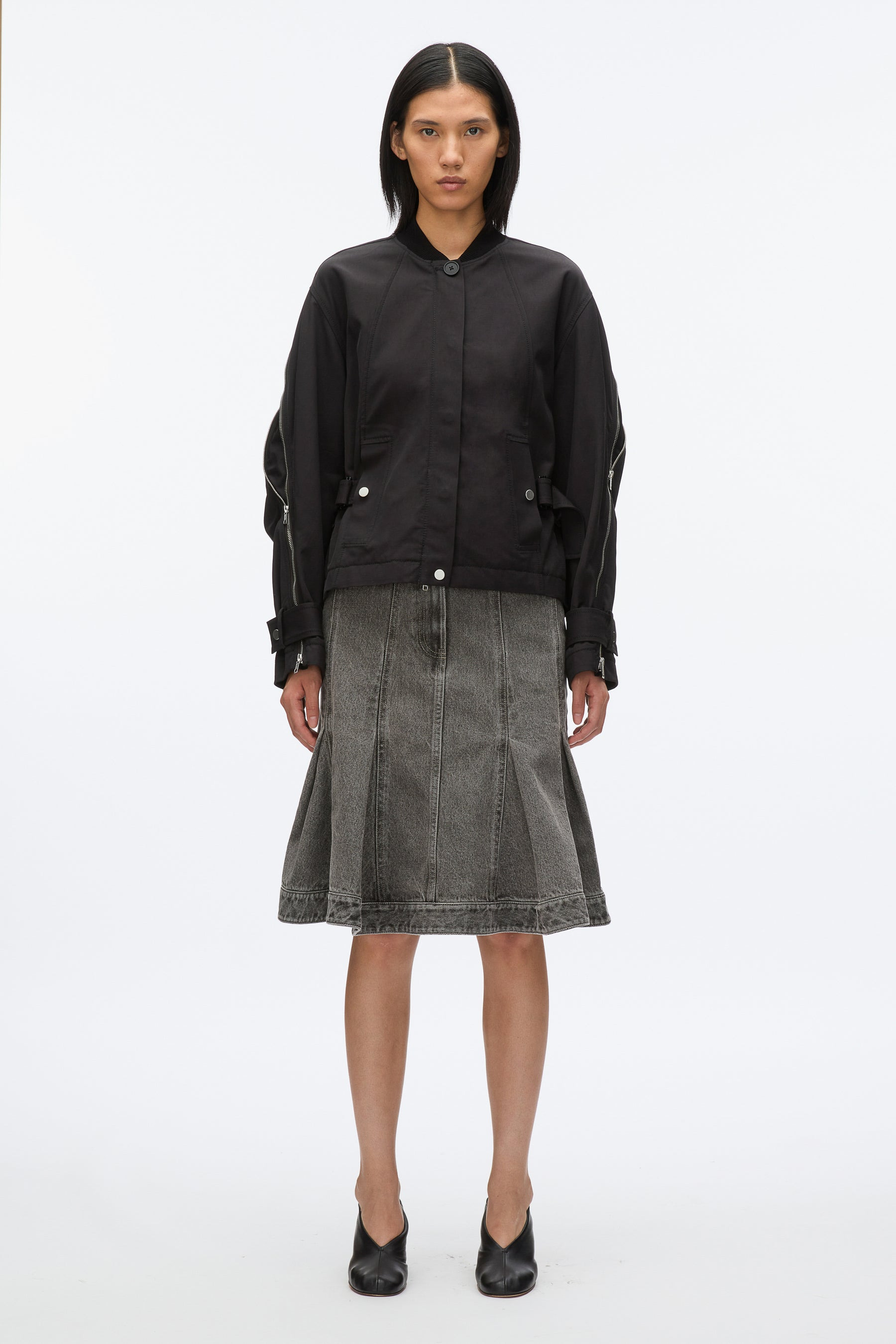 Zip Cocoon Back Bomber Jacket - 3