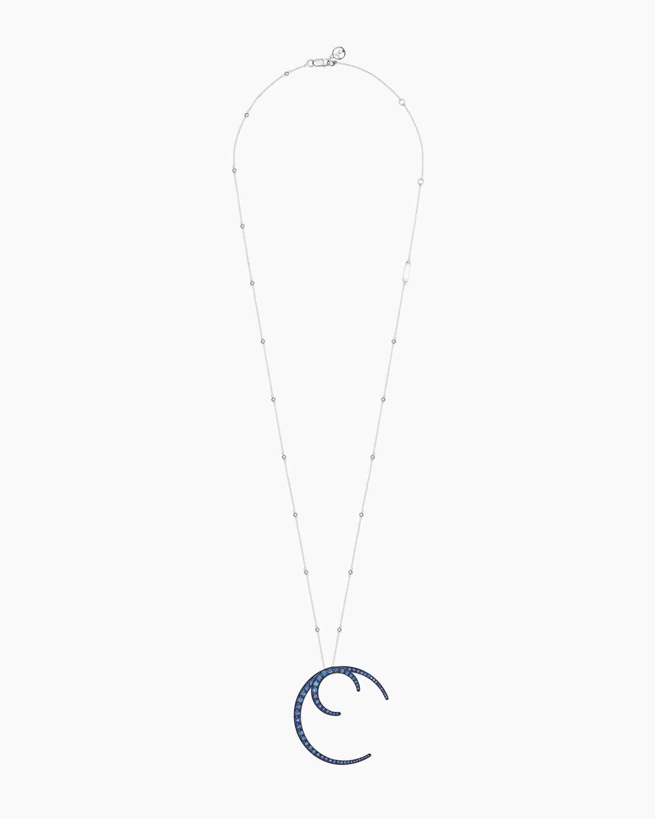 18K WHITE-GOLD, SAPPHIRE FIRMAMENTO NECKLACE - 1