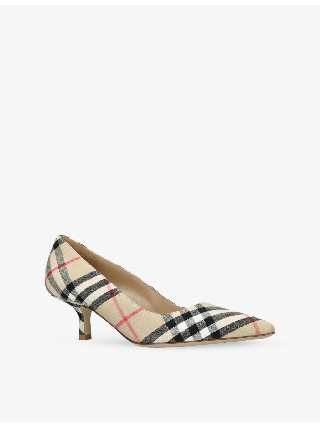 Check Dame 55 Linen Pumps - 3