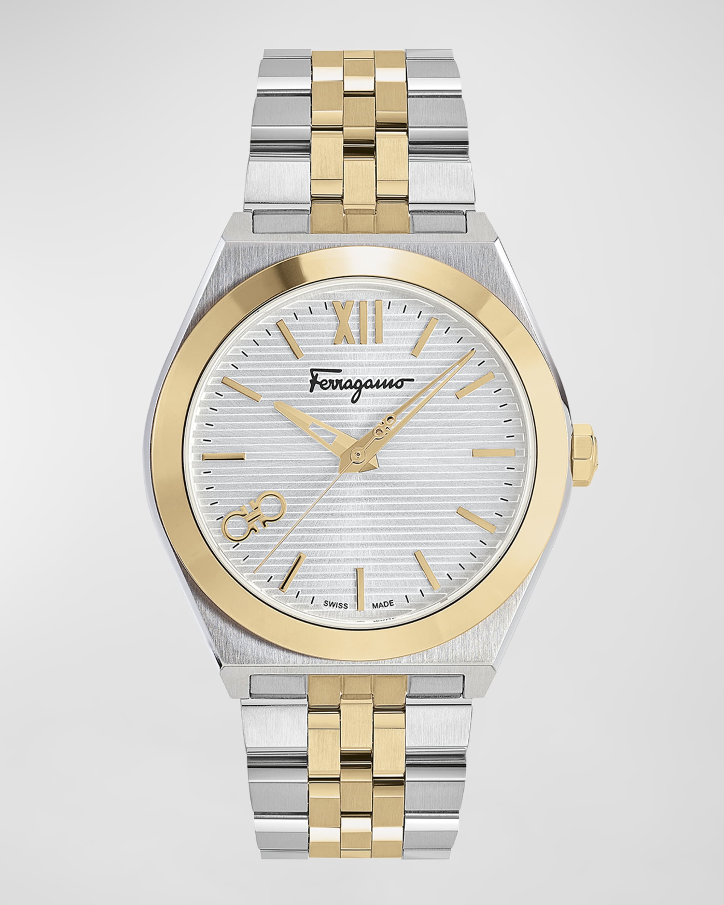 Men's Vega New IP Yellow Gold Two-Tone Bracelet Watch, 40mm - 1