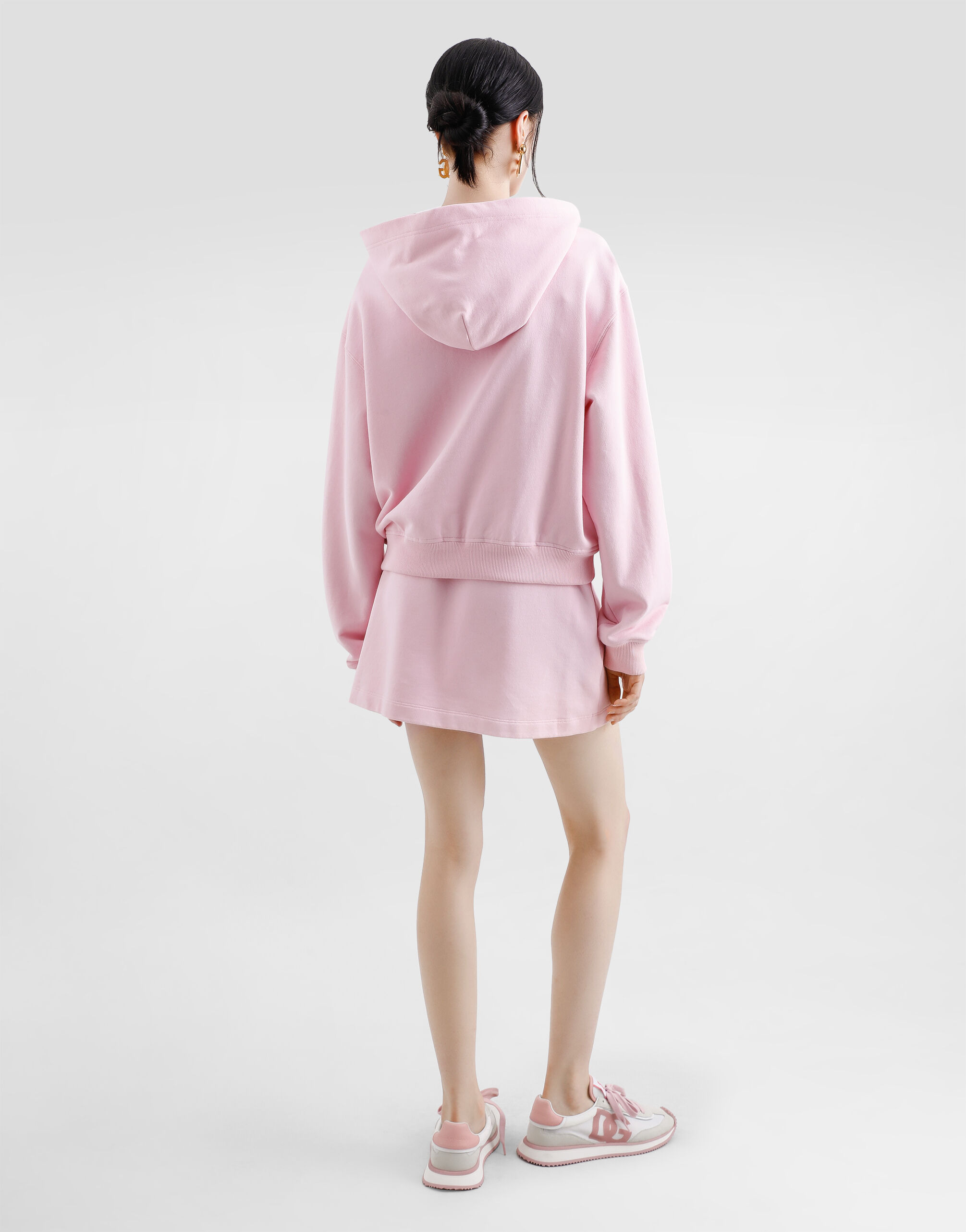 Jersey hoodie with raised DG embroidery - 3
