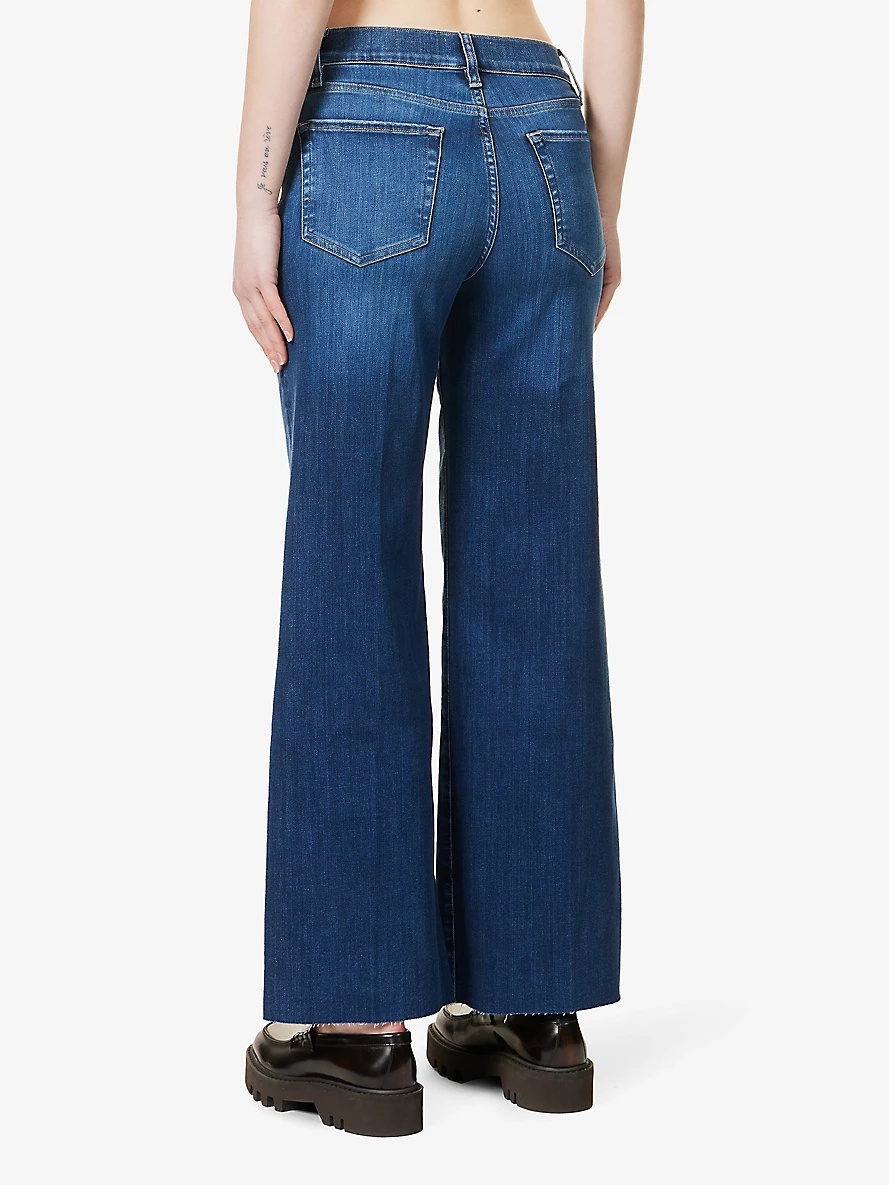 Le Slim high-rise wide-leg regular-fit stretch-denim jeans - 4