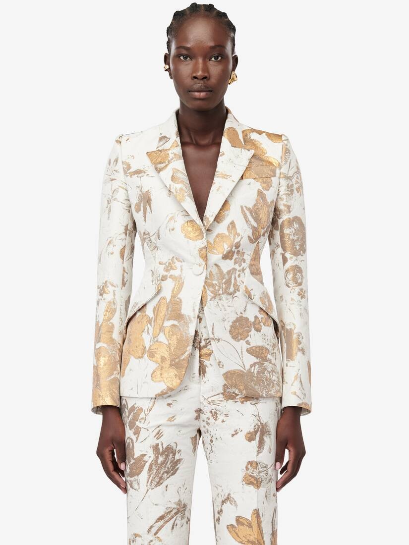 Women's Peak Shoulder Jacket in Gold - 5