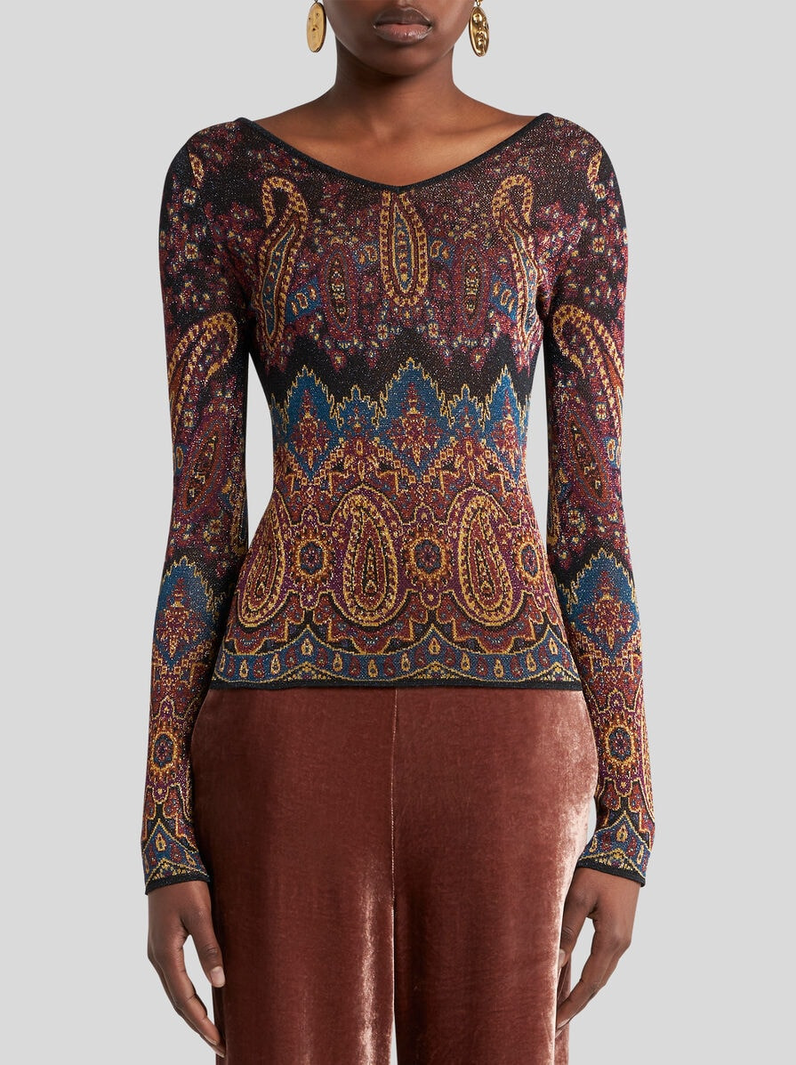 PAISLEY JACQUARD SWEATER - 2