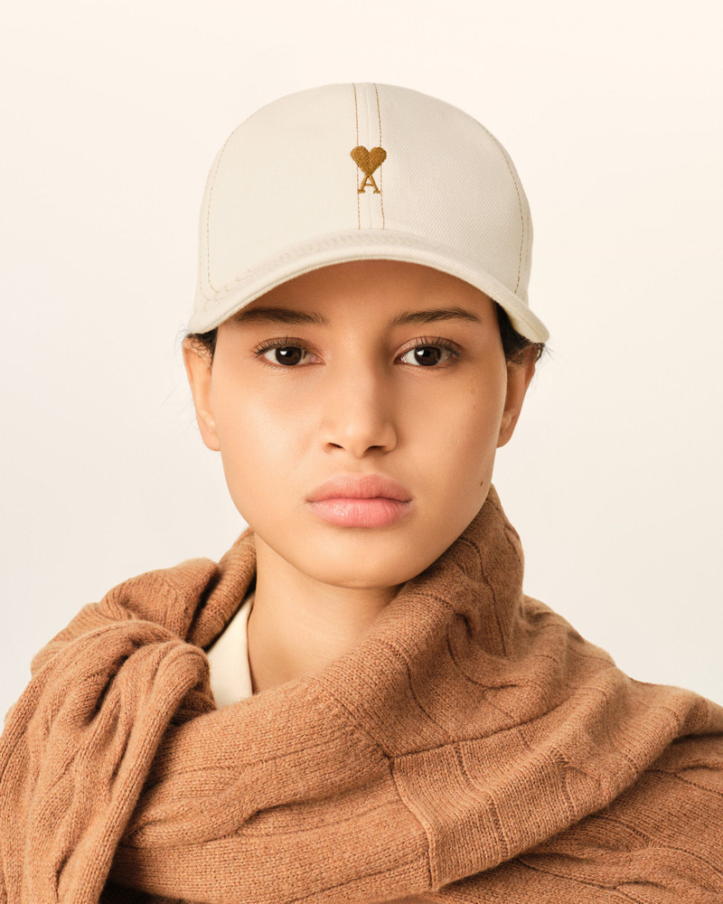 AMI Paris WHITE COTTON CAP WITH AMI DE COEUR outlook