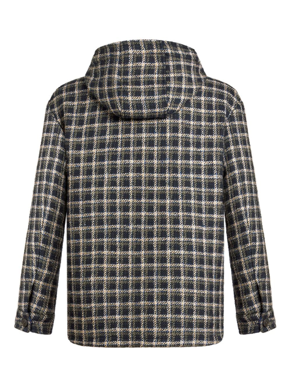 tartan-check hooded shirt jacket - 6