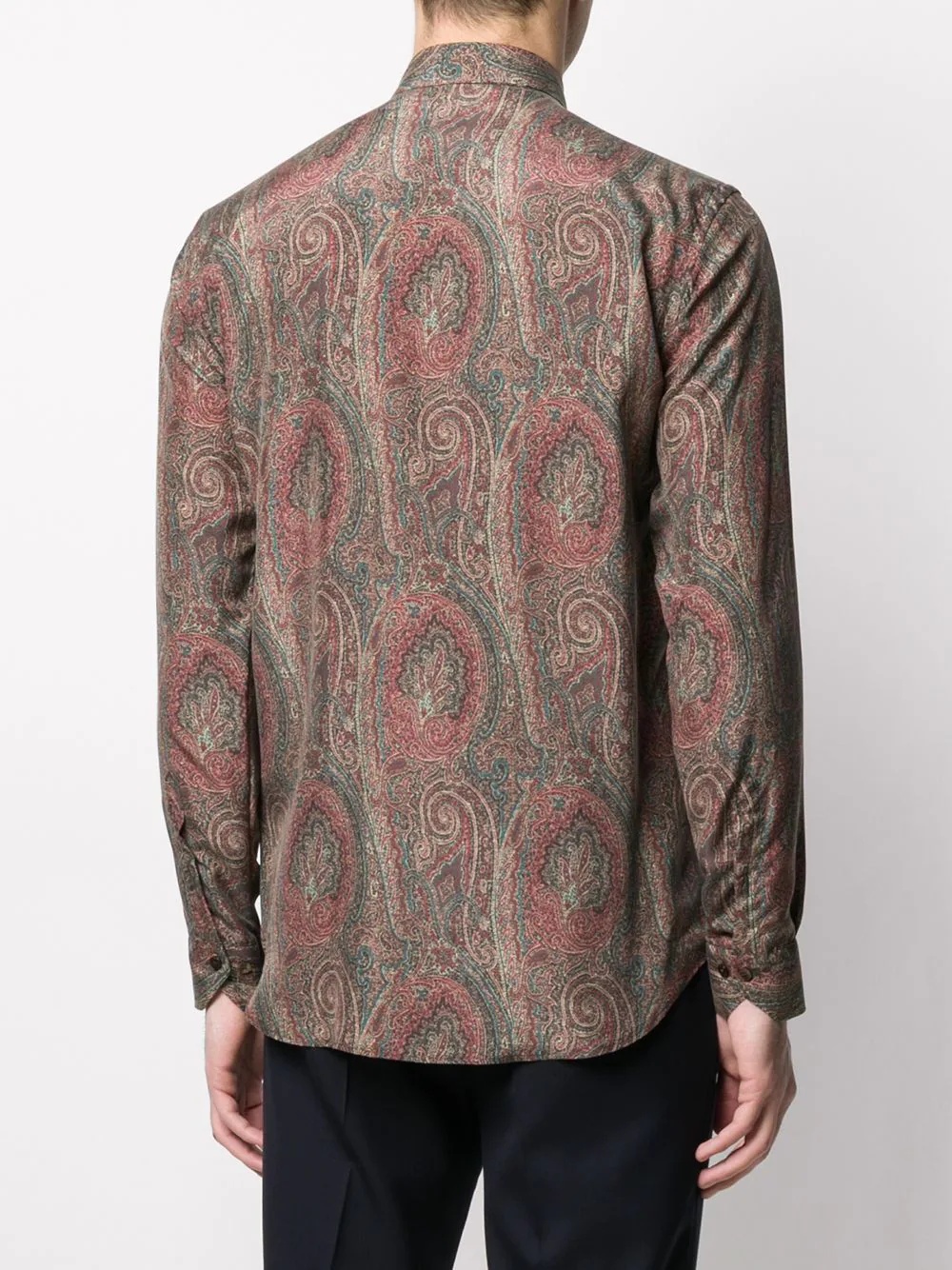 long sleeve paisley print silk shirt - 4