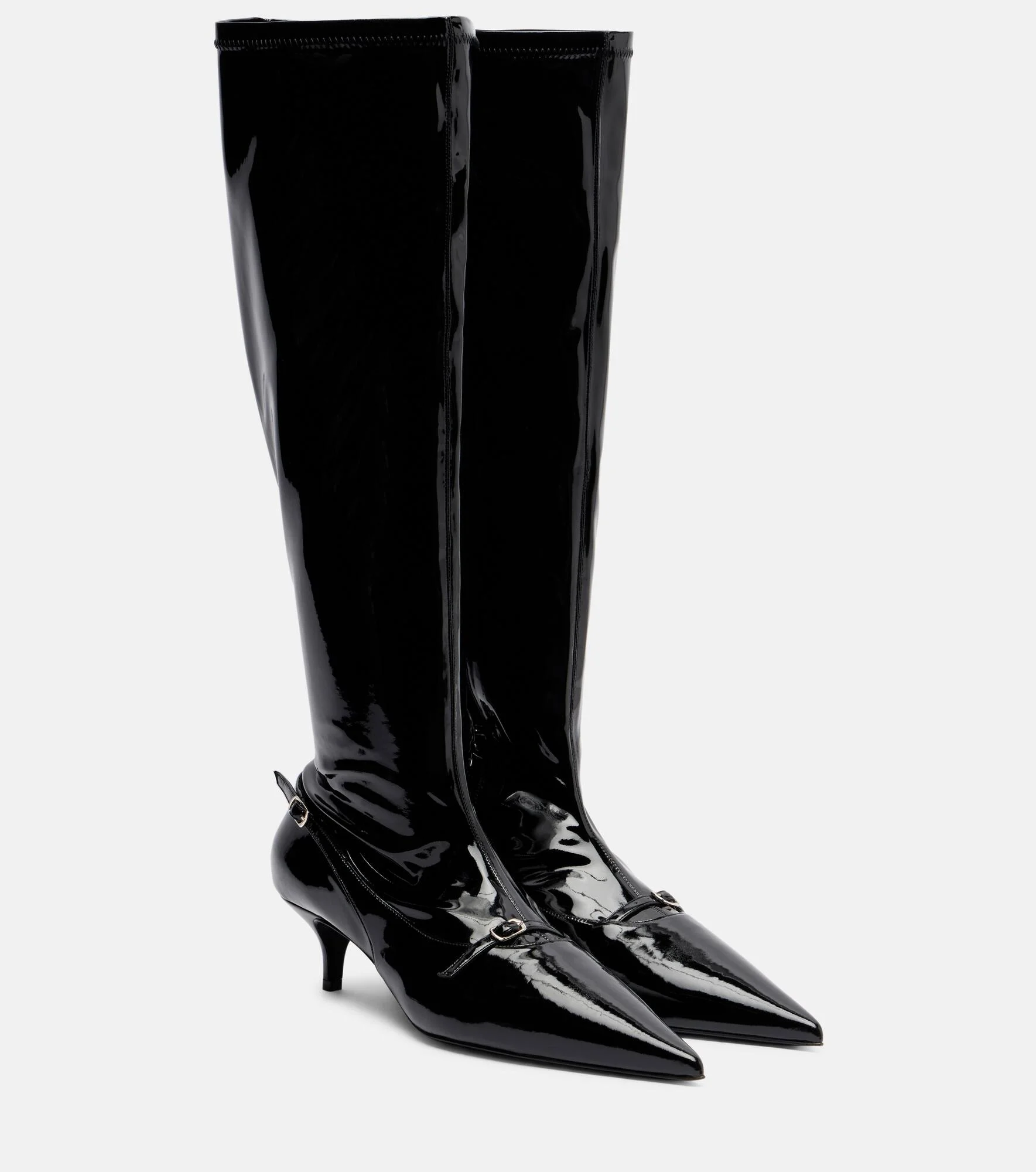 Patent leather knee-high boots - 1