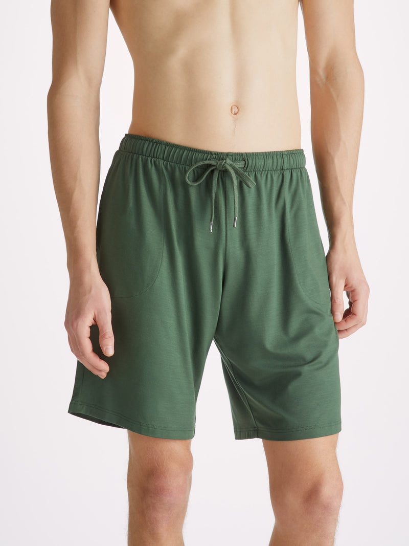Men's Lounge Shorts Basel Micro Modal Stretch Hunter Green - 5