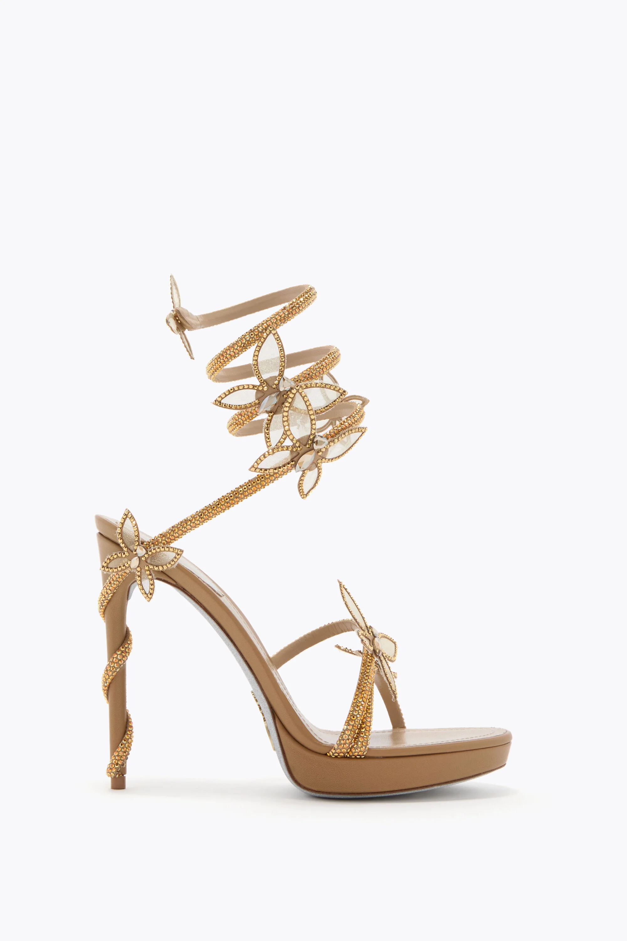 MARGOT GOLD PLATFORM SANDAL WITH BUTTERFLIES 120 - 1