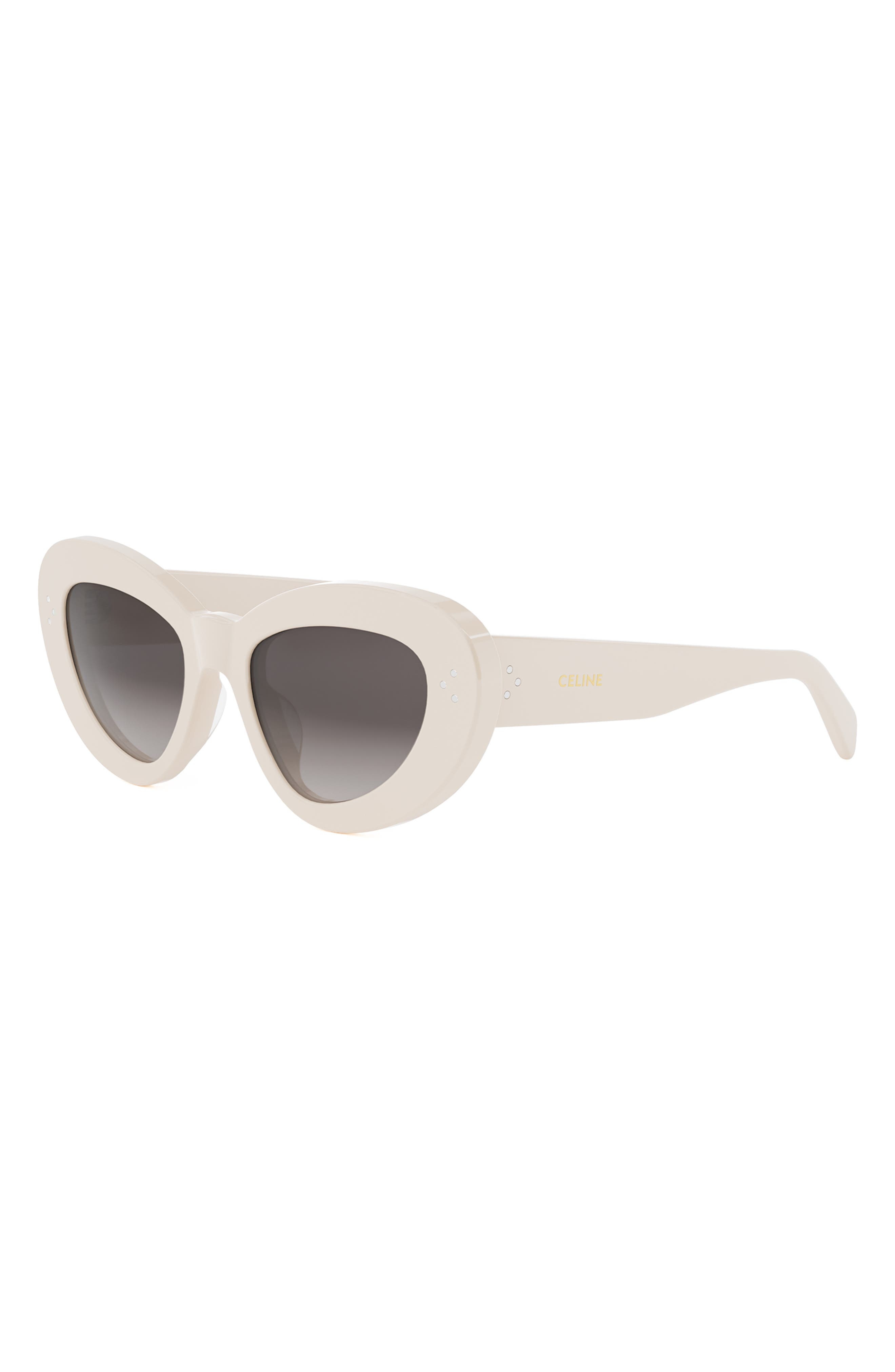 CELINE Bold 3 Dots 52mm Cat Eye Sunglasses in Ivory /Gradient Brown at Nordstrom - 2