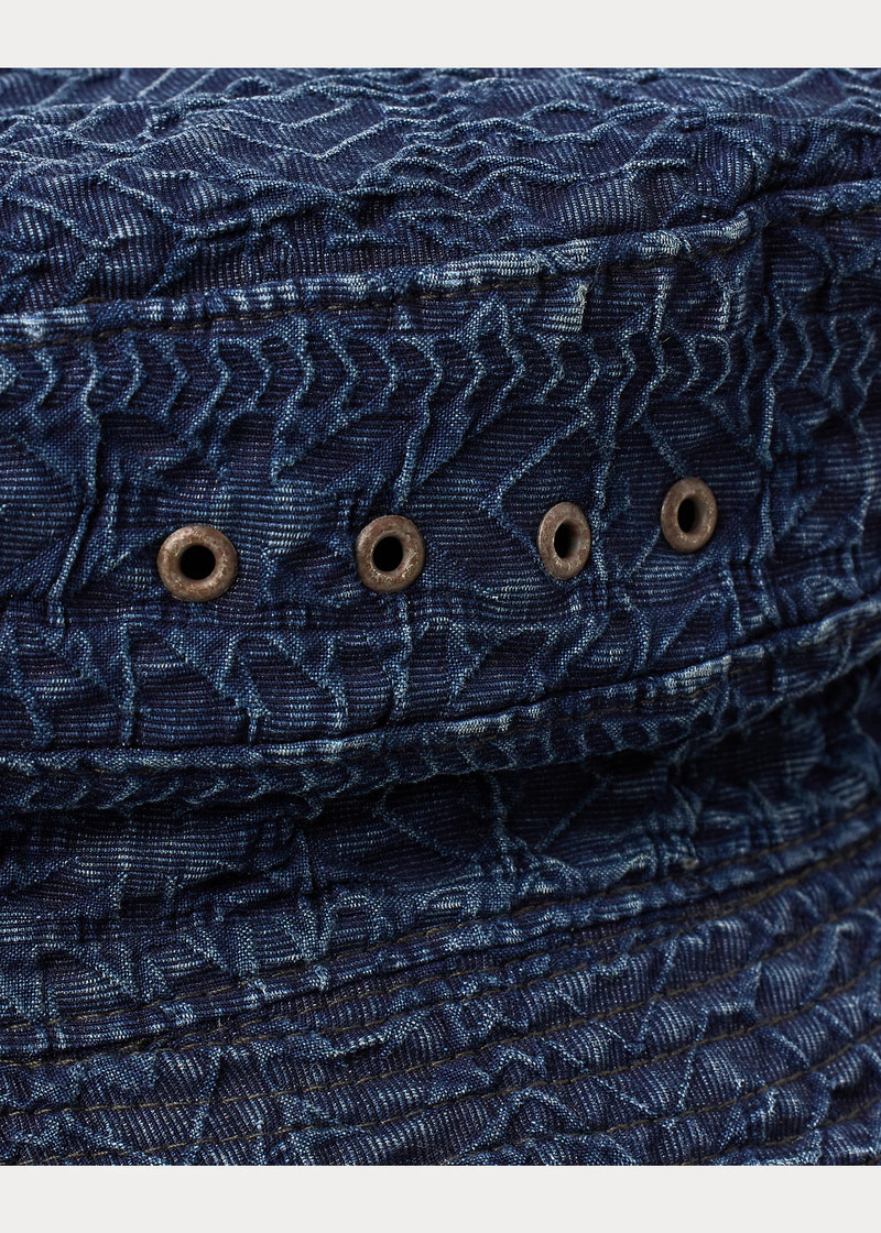 Indigo Jacquard Bucket Hat 3