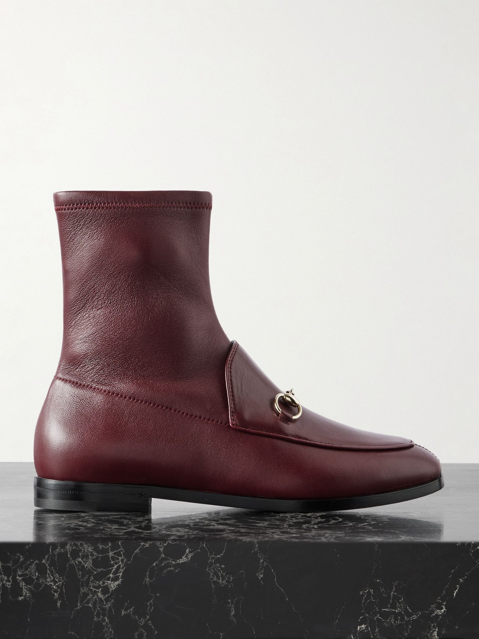 Jordaan horsebit-detailed leather ankle boots Burgundy - 1