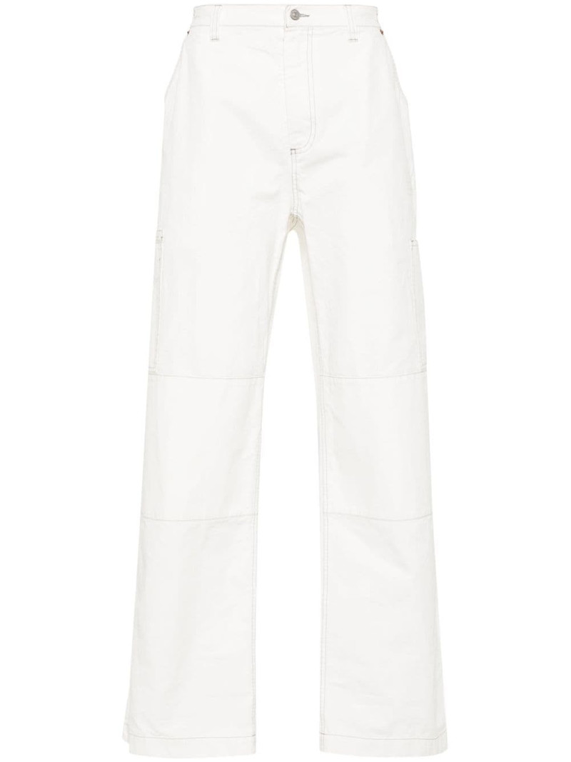 embroidered-logo straight-leg trousers 1