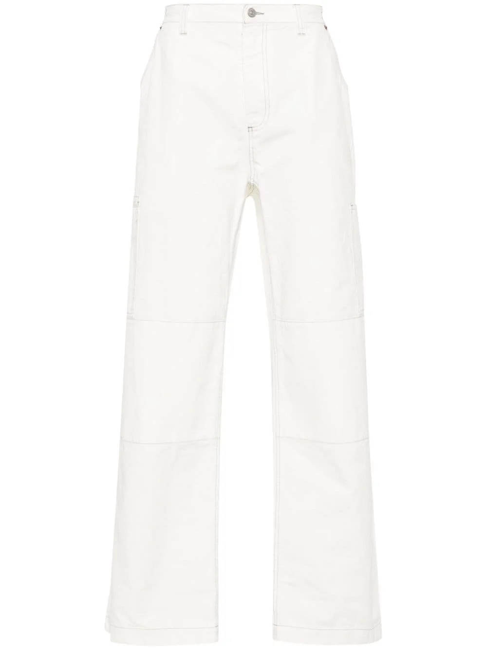 embroidered-logo straight-leg trousers - 1